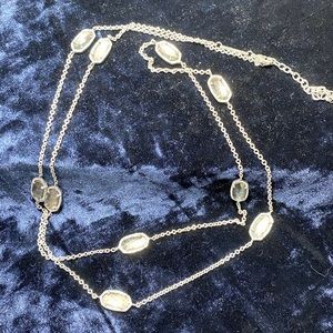 Kendra Scott Kellie Silver Long Necklace in Slate